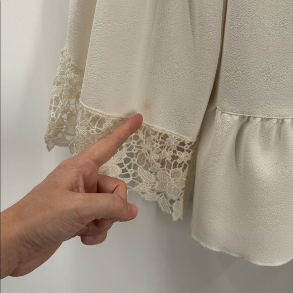 See By Chloe Top With Wide Lace Sleeves Size 36 - Picture 8 of 15